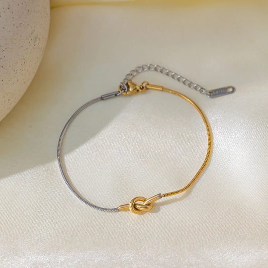 Pulsera Nudo Bicolor Acero Inoxidable