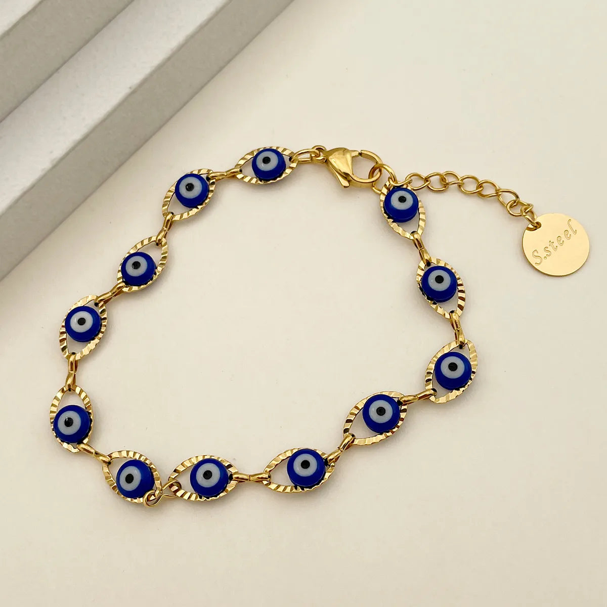 Pulsera Ojos Azul Acero Inoxidable