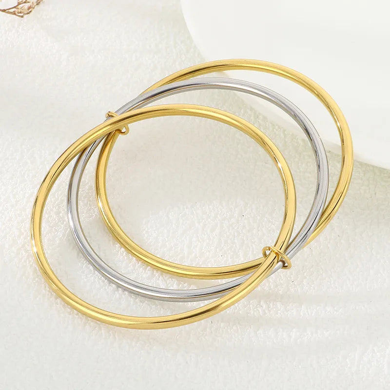 Pulsera Triple Bicolor Acero Inoxidable