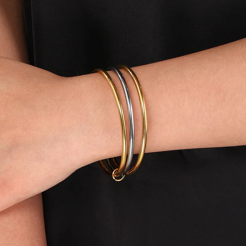 Pulsera Triple Bicolor Acero Inoxidable