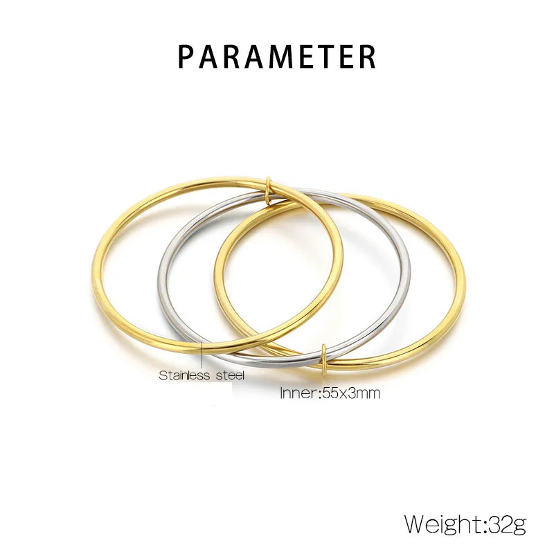 Pulsera Triple Bicolor Acero Inoxidable