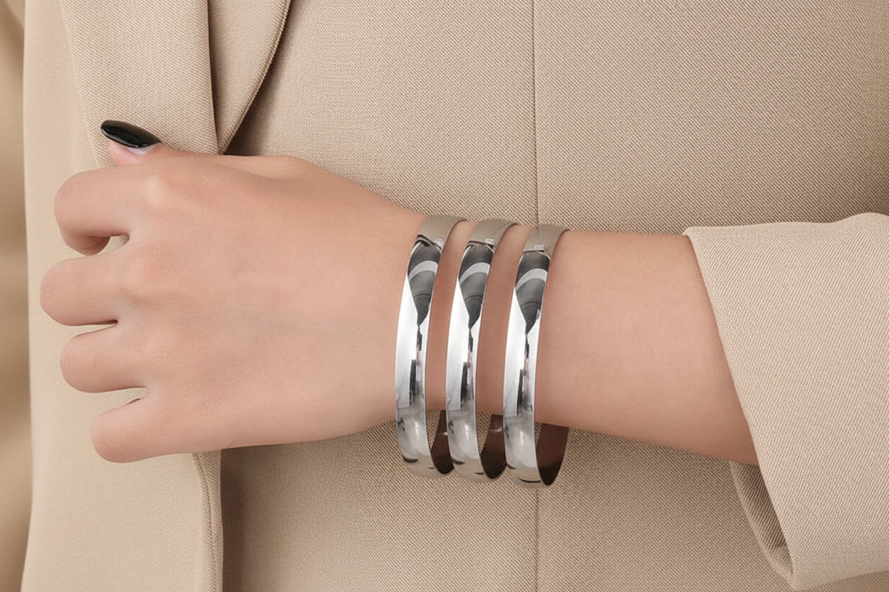 Set Tres Pulseras  Acero Inoxidable