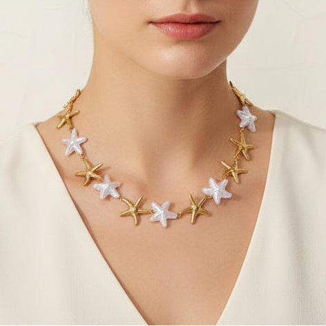 Collar Estrellas De Mar Acero Inoxidable