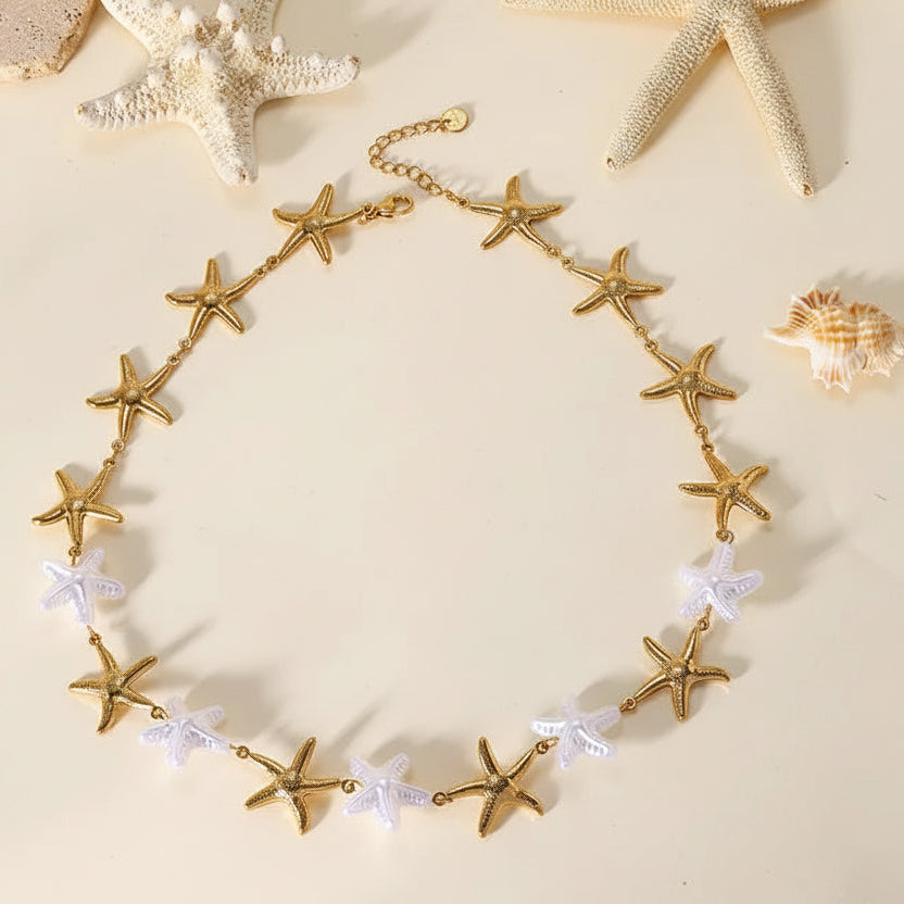 Collar Estrellas De Mar Acero Inoxidable