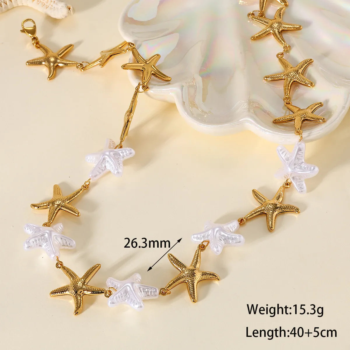 Collar Estrellas De Mar Acero Inoxidable