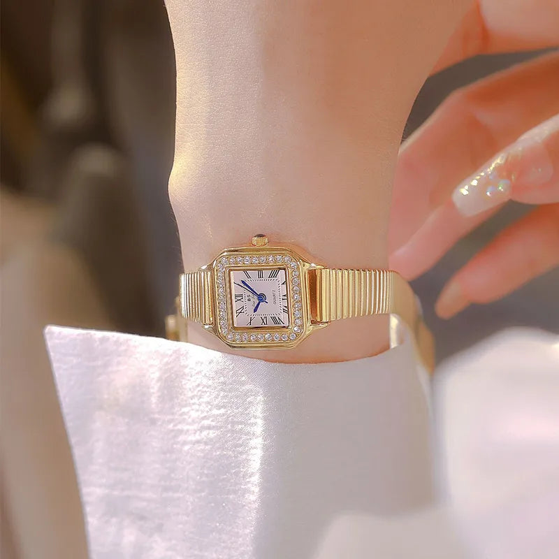 Reloj Lujo Dorado Acero Inoxidable