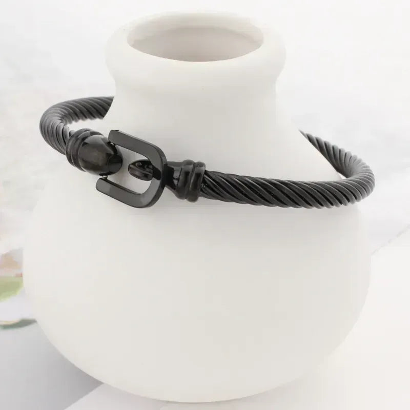 Pulsera Gancho Retro Acero Titanio