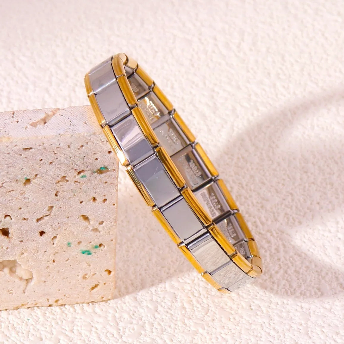 Pulsera Italiana Bicolor Acero Inoxidable