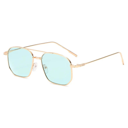 Gafas Retro Polígono Montura Dorada
