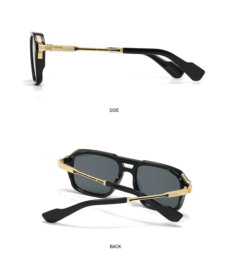 Gafas Marco Cuadrado Negro Dorado LIVANNA