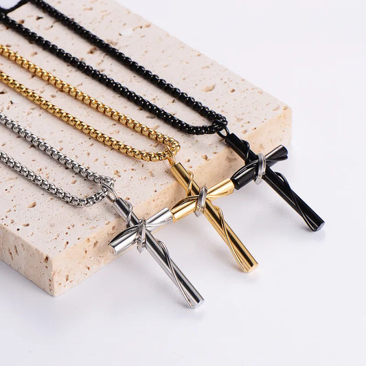 Collar Cruz Acero Inoxidable