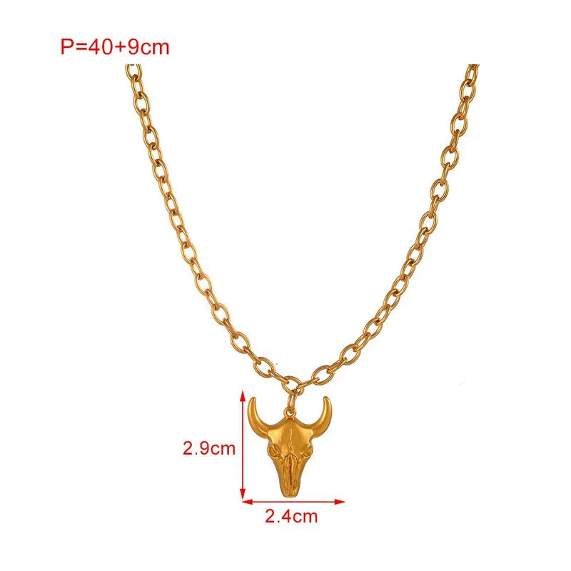 Collar Cabeza Vaca Acero Titanio