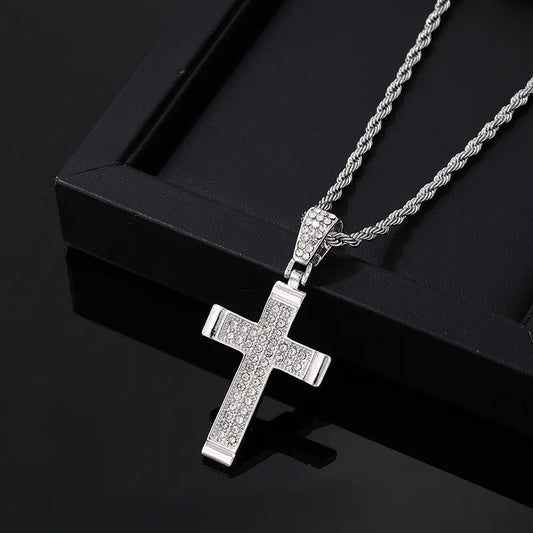 Collar Estilo Vintage Cruz Acero Inoxidable
