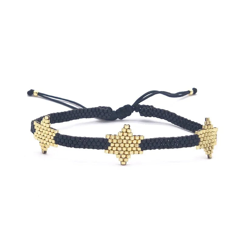 Pulsera Miyuki Corazón Estrellas Varias