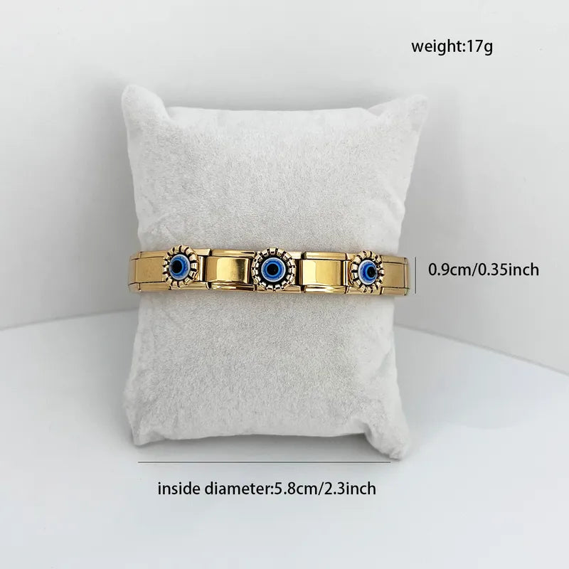 Pulsera Italiana Ojo Acero Inoxidable