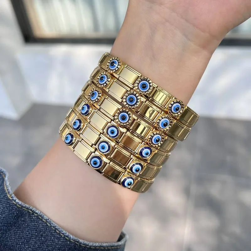 Pulsera Italiana Ojo Acero Inoxidable