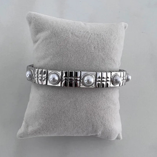 Pulsera Perlas Acero Inoxidable