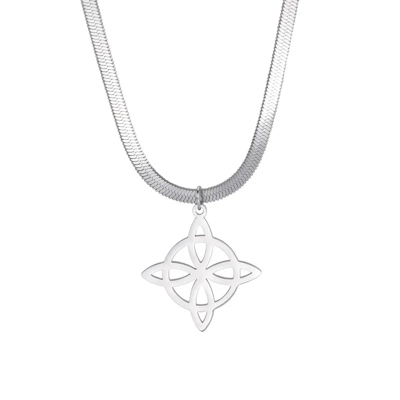 Collar Nudo De Bruja Acero Inoxidable