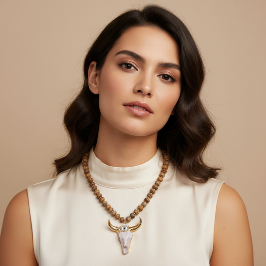 Collar Cabeza Toro Piedra Natural