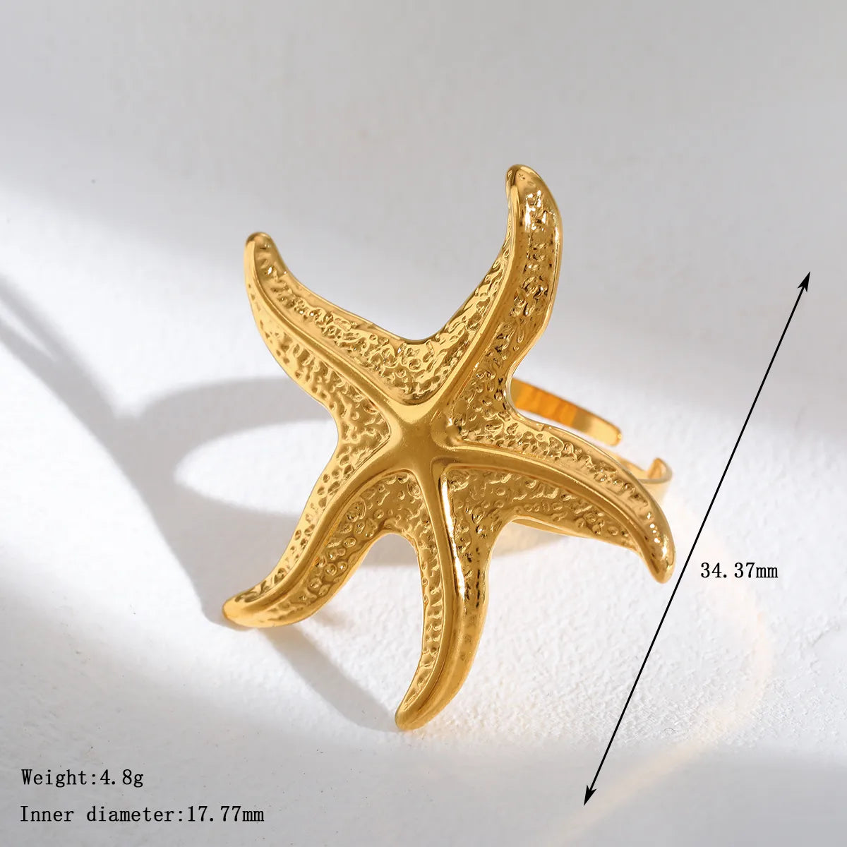 Anillo Estrella Mar Acero Inoxidable