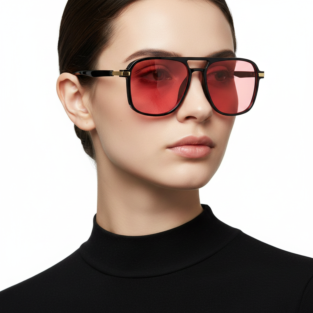 Gafas Lente Rosa Marco Negro