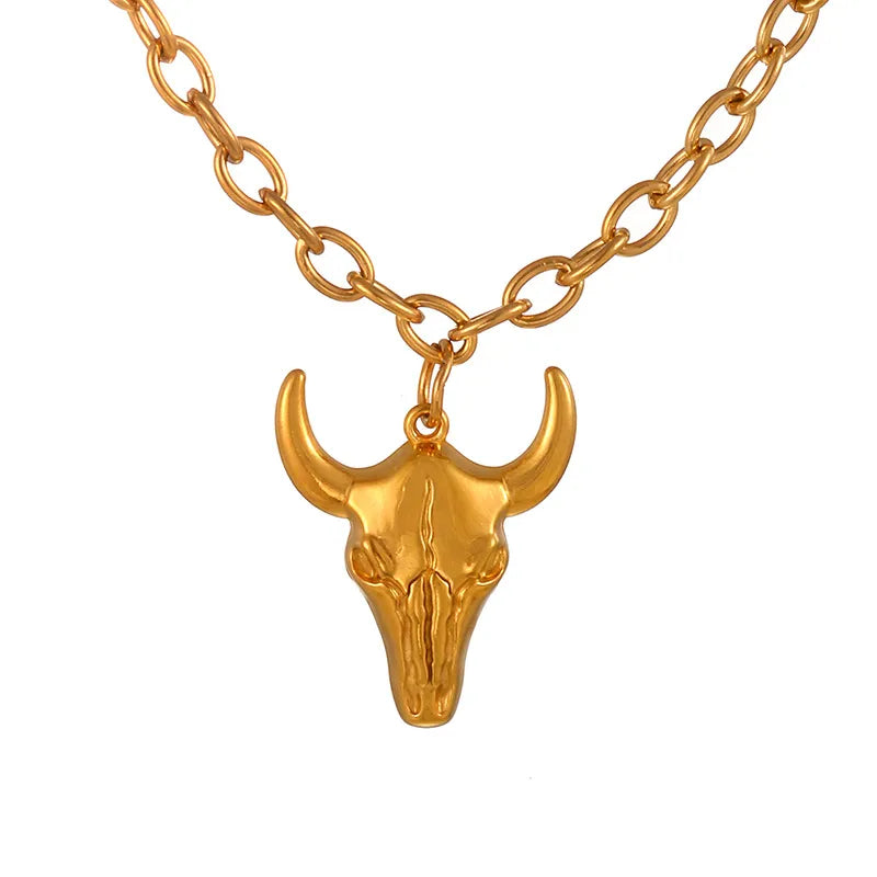 Collar Cabeza Vaca Acero Titanio