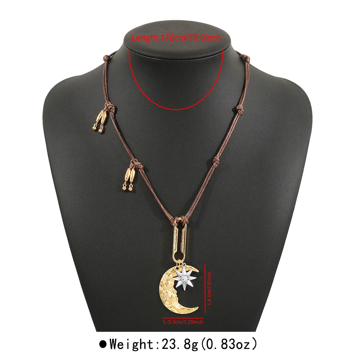 Collar Largo Luna Estrella Aleación