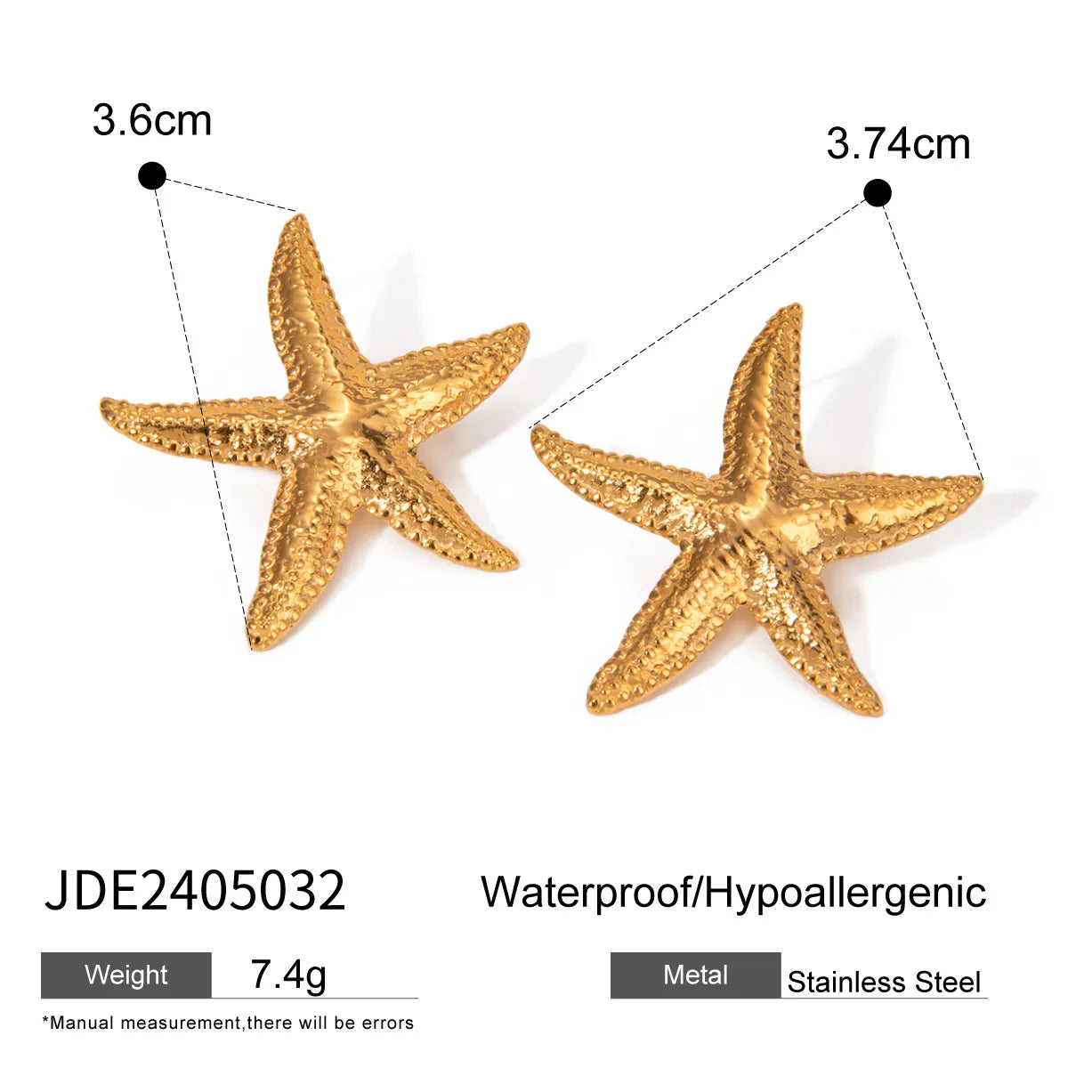 Aretes Estrella de Mar Acero Inoxidable