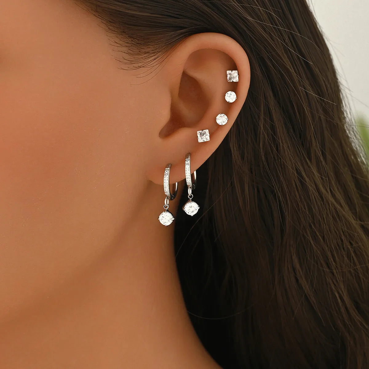Set Aretes Acero Titanio