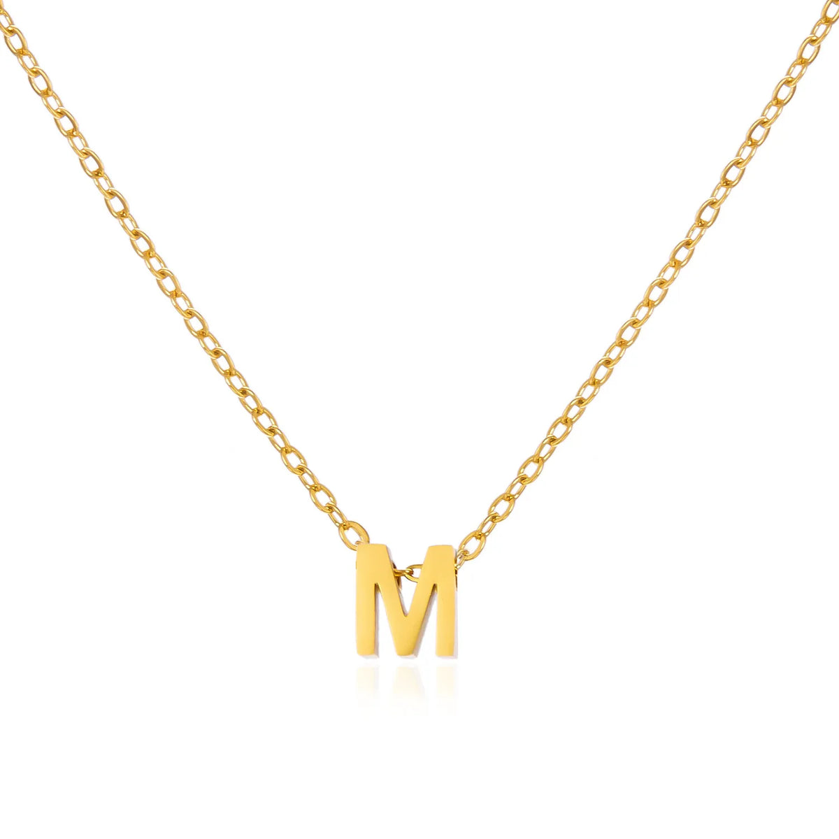 Collar Letra Dorado Acero Inoxidable