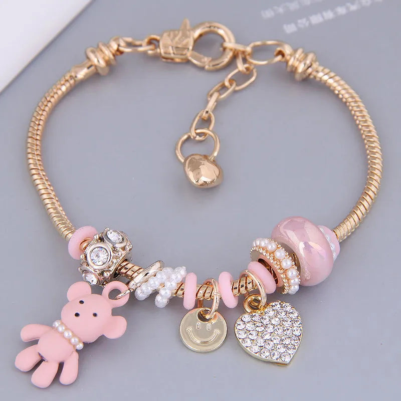 Pulsera Oso Corazón Aleación