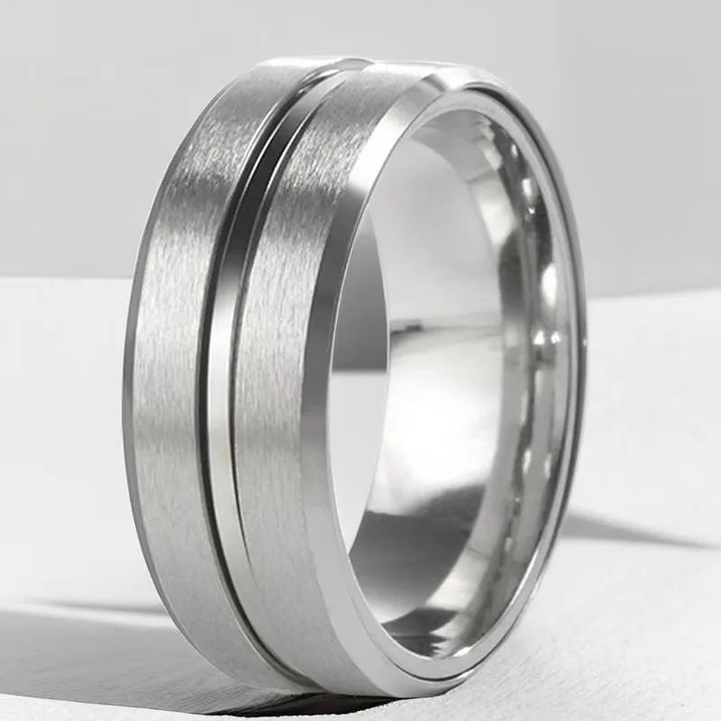 Anillo Giratorio Acero Titanio