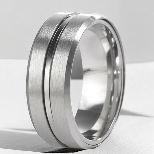 Anillo Giratorio Acero Titanio