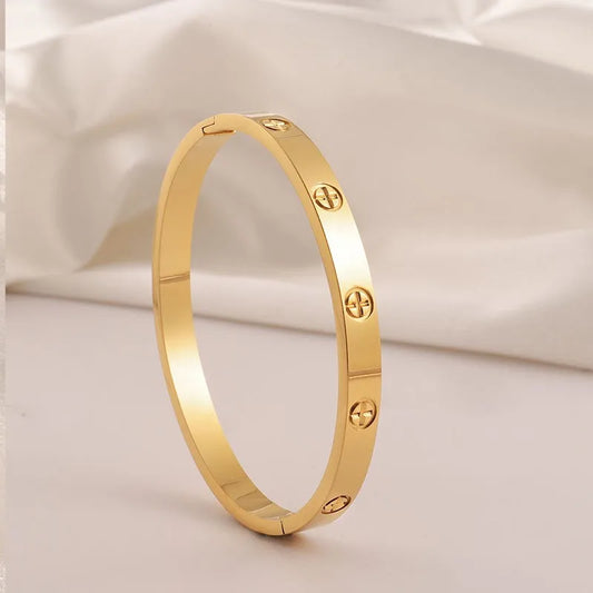 Pulsera Tornillo Dorada Acero Inoxidable
