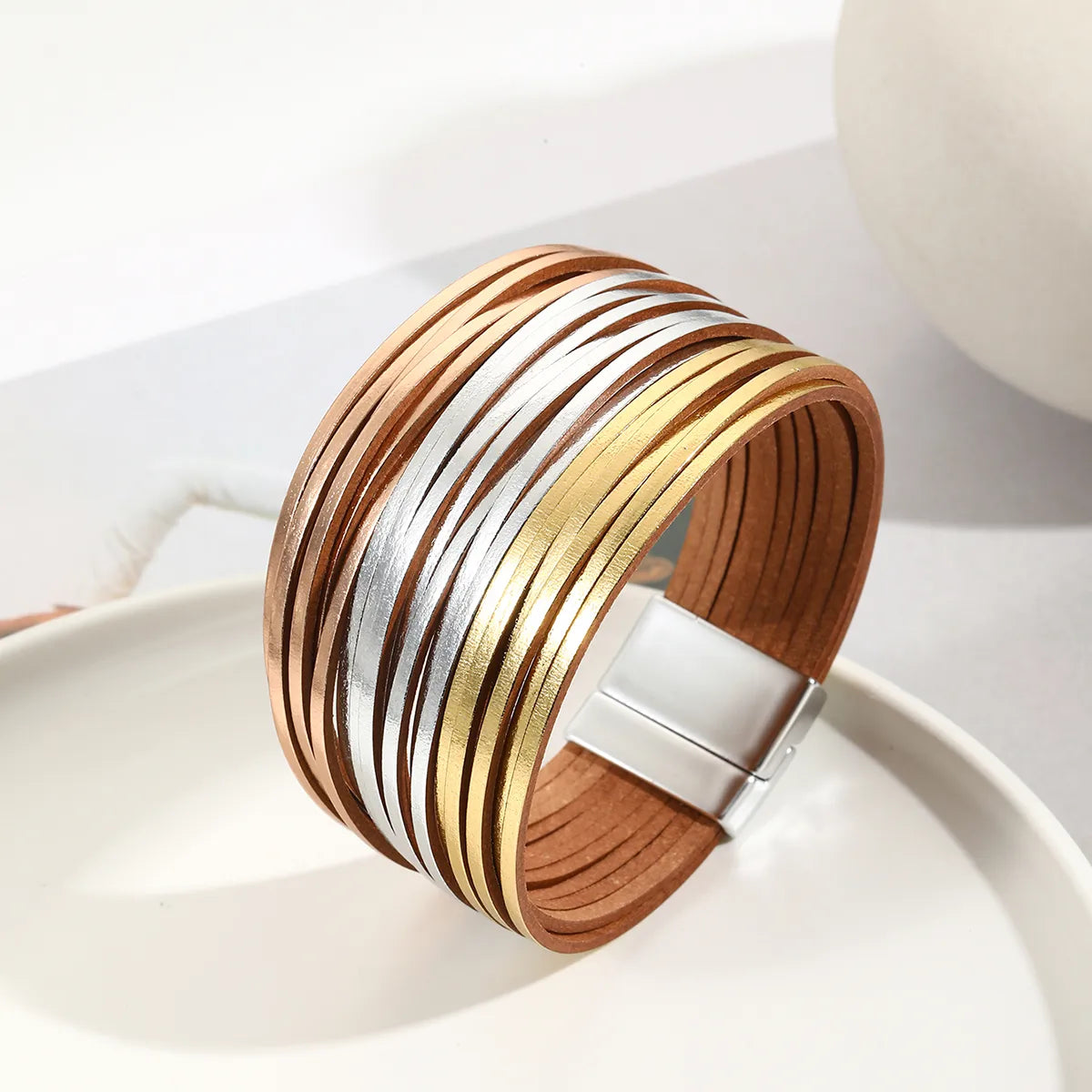 Pulsera Tricolor Cuero Sintético