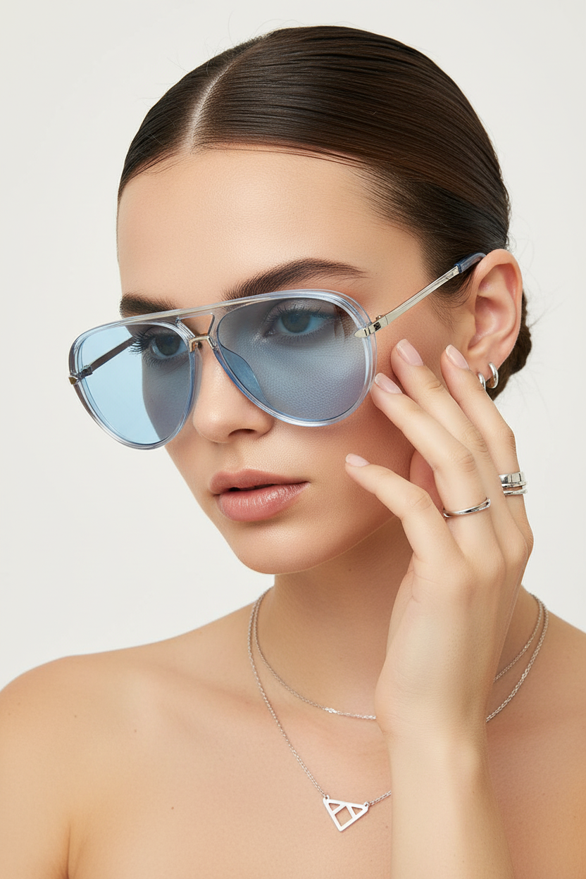 Gafas Azul Marco Transparente