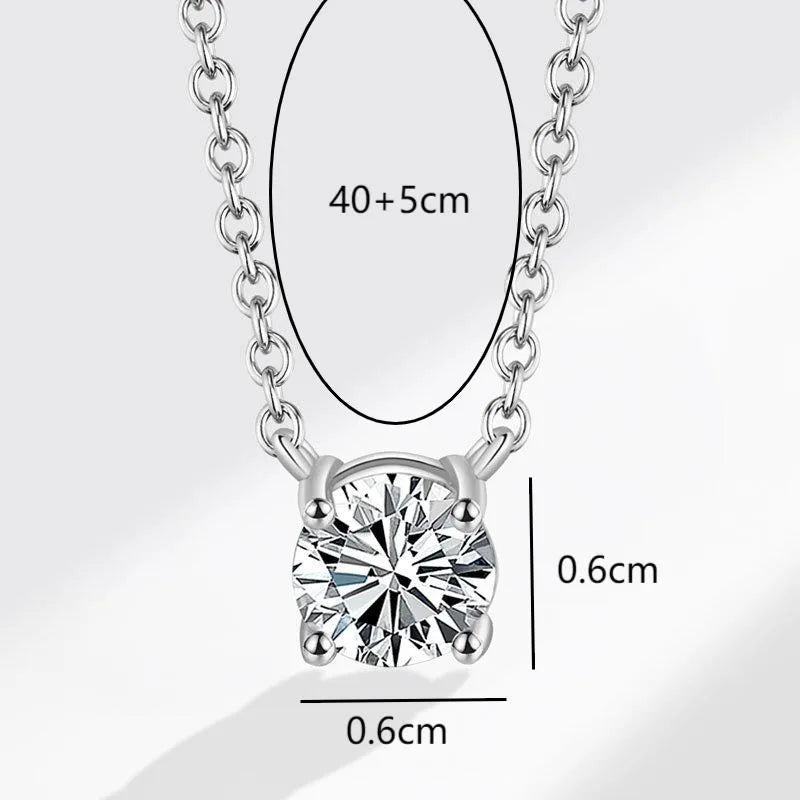 Collar Diamante Imitación Plata 925