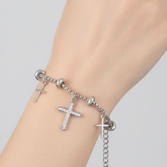 Pulsera Cruz Acero Inoxidable