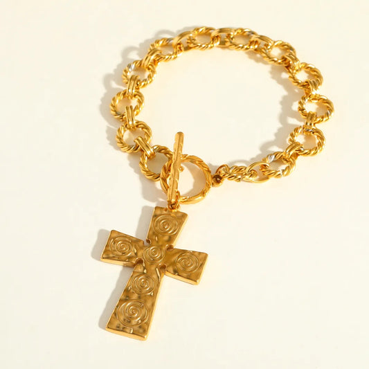 Pulsera Cruz Acero Inoxidable