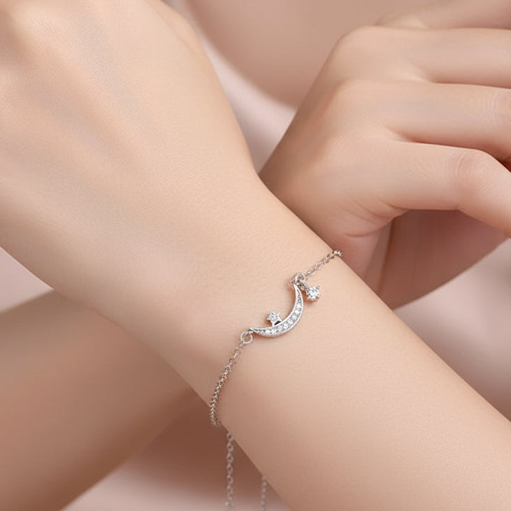 Pulsera Estrella Luna Plata 925