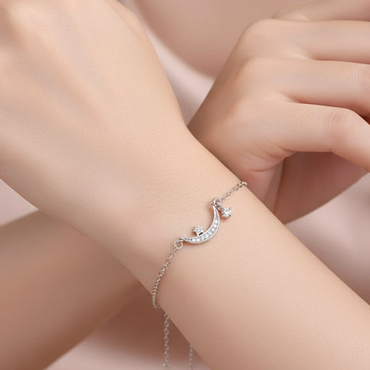 Pulsera Estrella Luna Plata 925