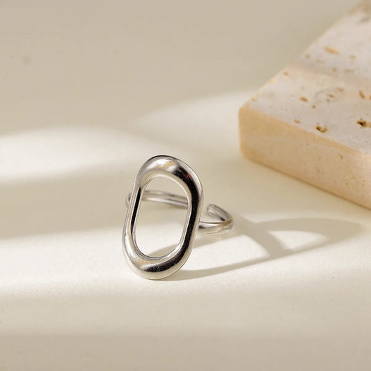Anillo Ovalado Abierto Acero Inoxidable