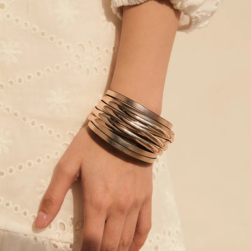 Brazalete Bohemio Cuero Artificial