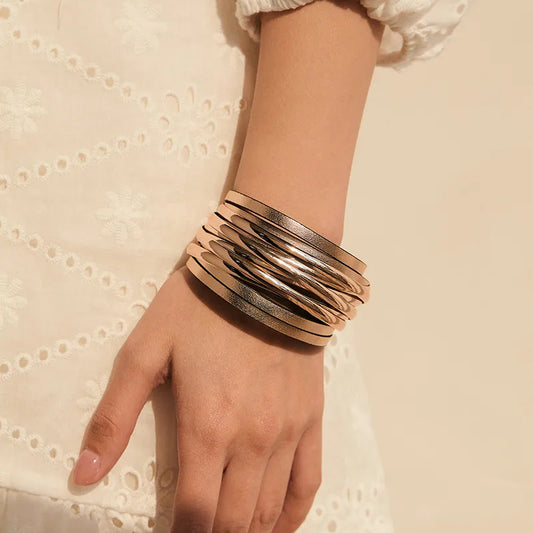 Brazalete Bohemio Cuero Artificial