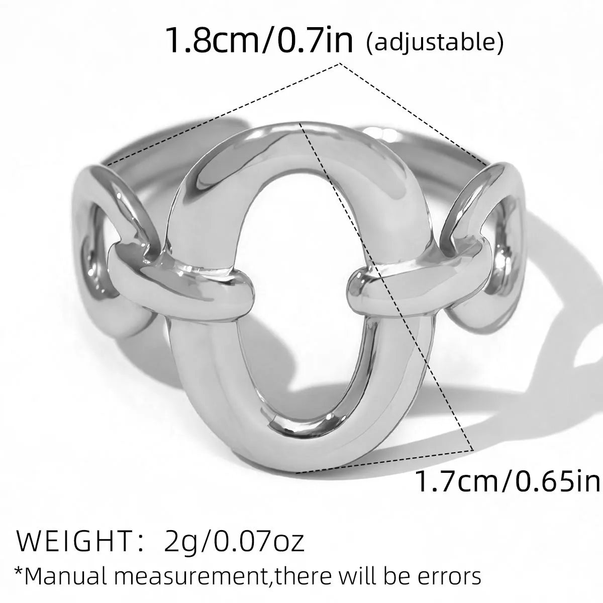 Anillo Ovalo Acero Inoxidable