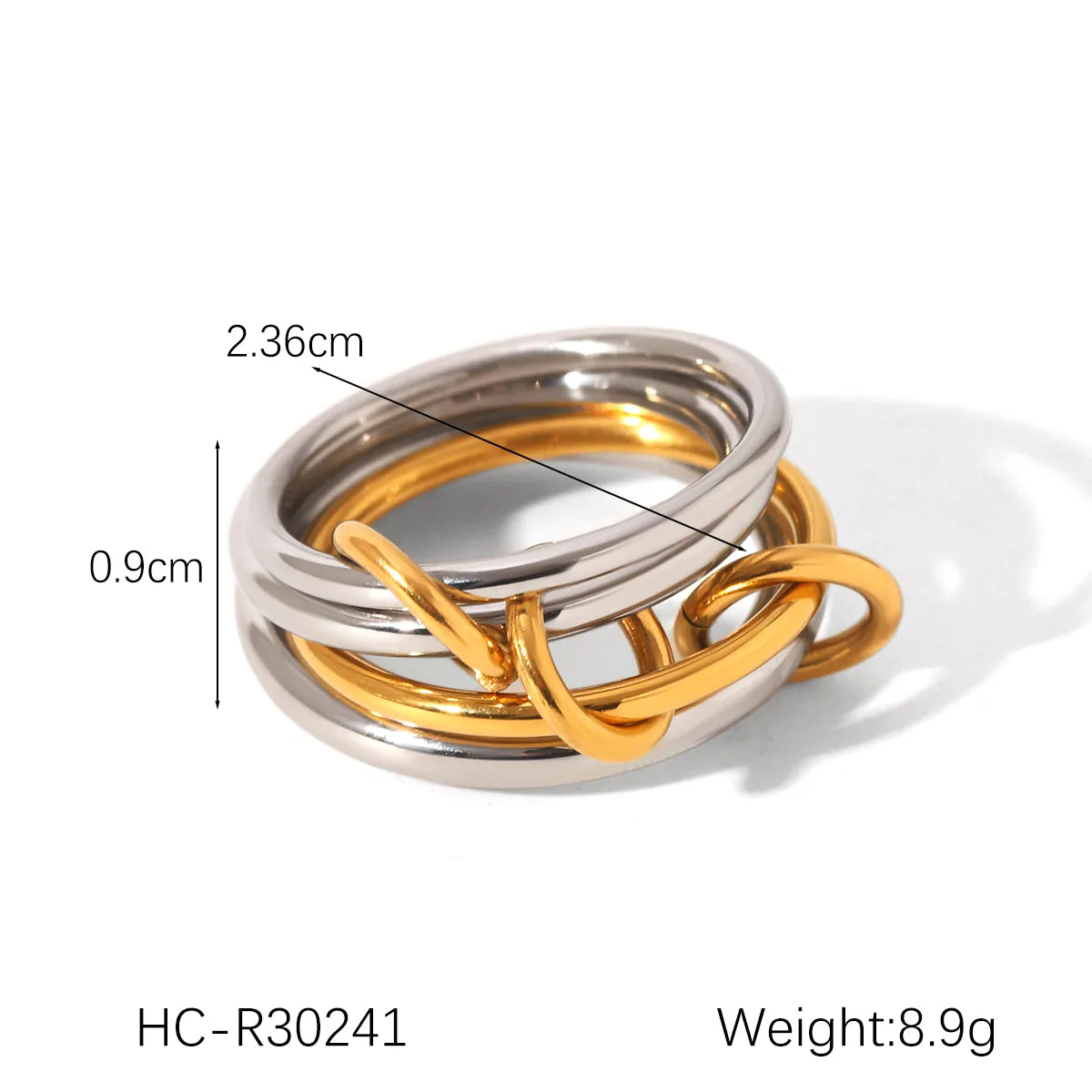 Anillo Bicolor Acero Inoxidable