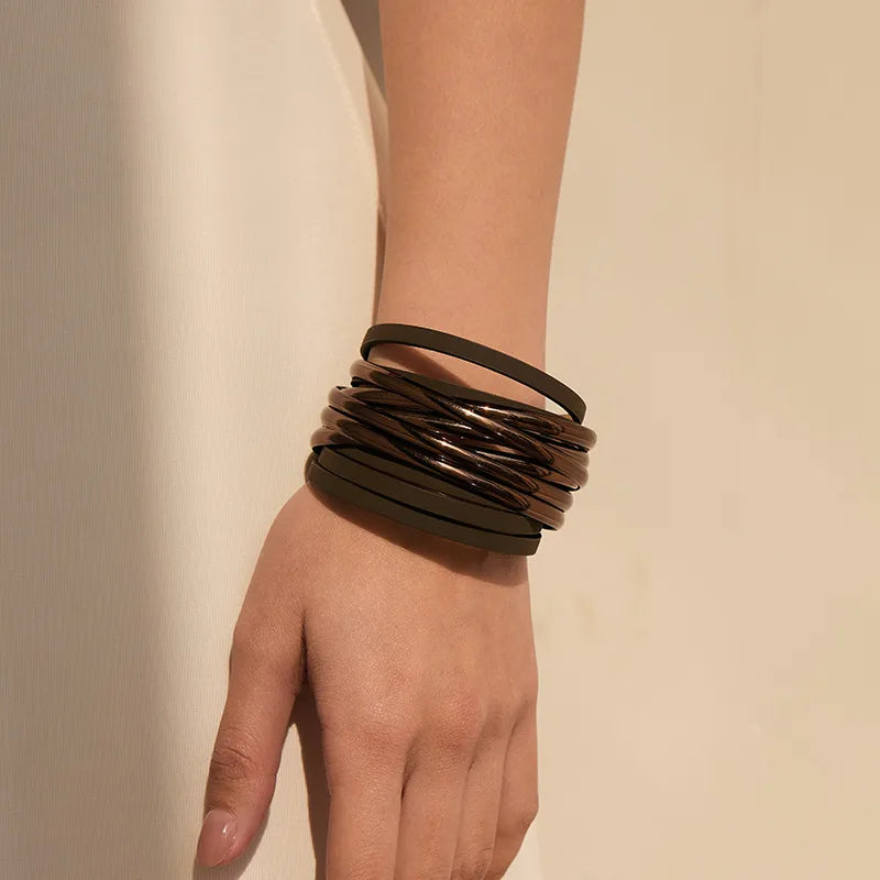 Brazalete Bohemio Cuero Artificial