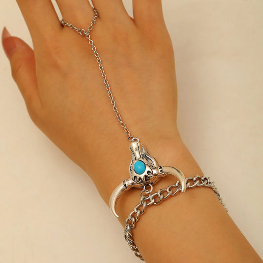Pulsera Anillo Cabeza Turquesa Aleación