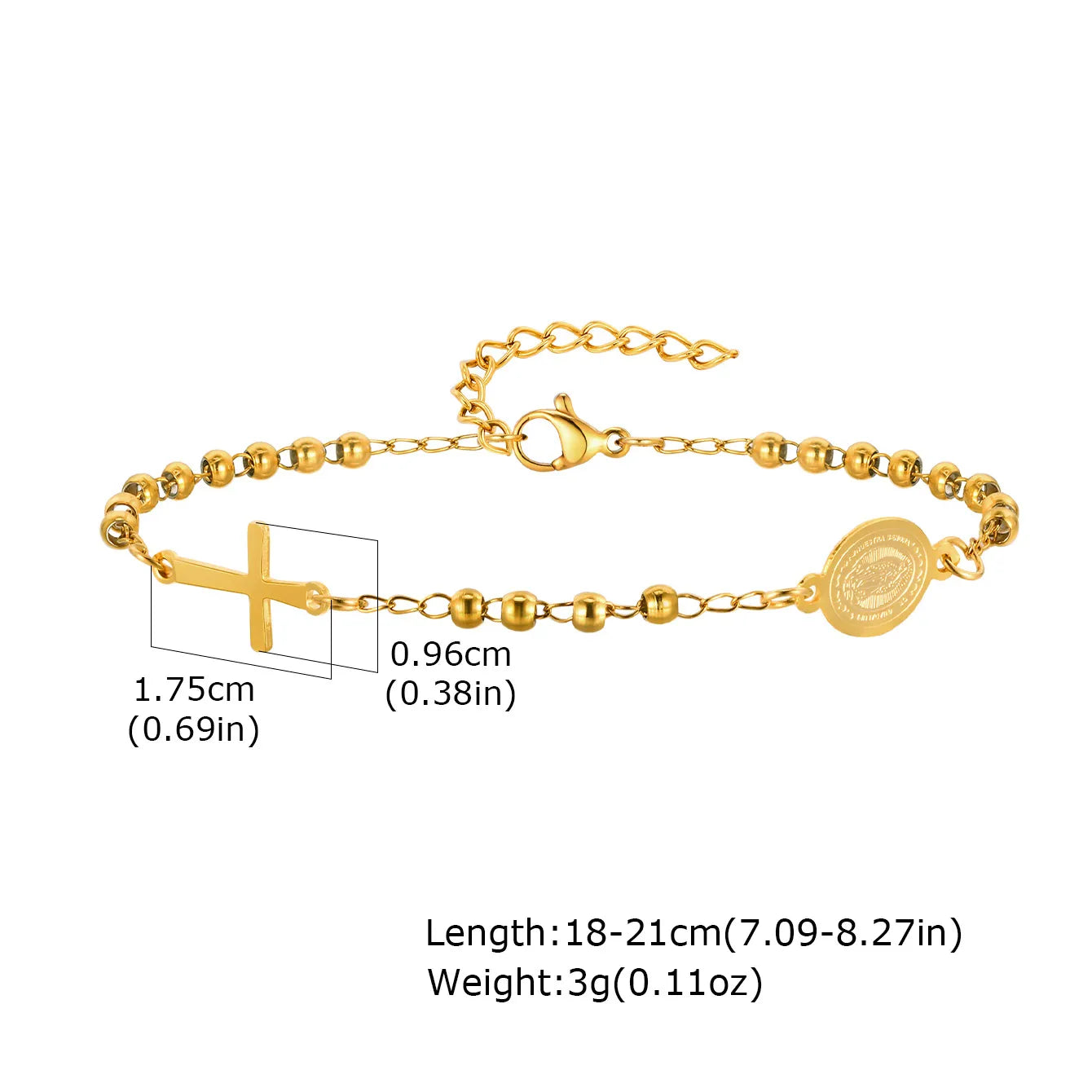 Pulsera Virgen María Acero Inoxidable