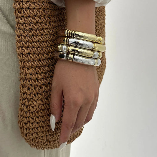 Conjunto Pulseras Tubulares Elásticas Acrílico